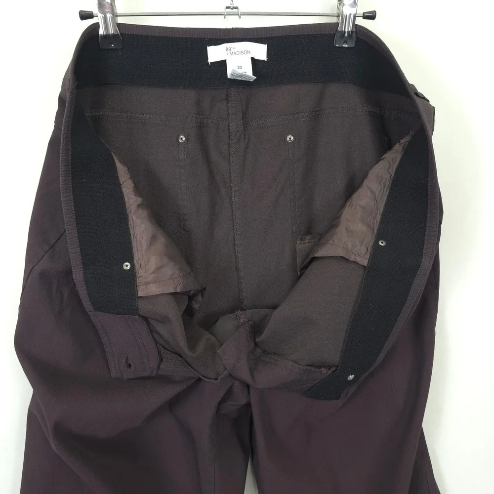 89th + Madison Women 20 Brown Stretch‎ Straight Leg Dress Pants Casual Office